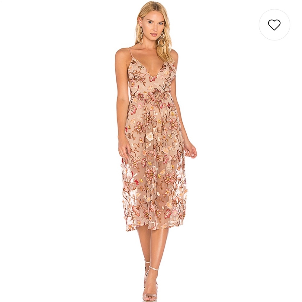 For Love and Lemons Botanic Midi Dress in Nude🌺